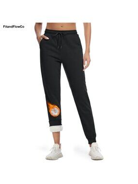 Sherpa Lined Sweatpants Thermal Joggers Winter Warm Fleece Pants